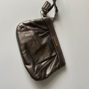 Silver Coach Wristlet